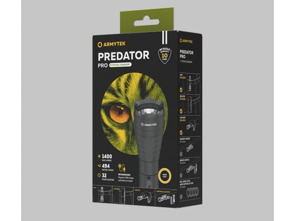 фото Тактический фонарь Armytek PREDATOR PRO MAGNET USB Теплый свет F07301W