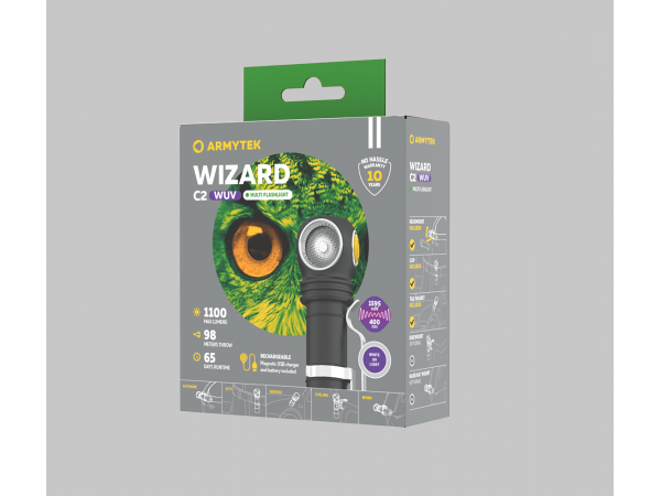 фото Фонарь Armytek Wizard C2 WUV Magnet USB Белый свет F08901UF