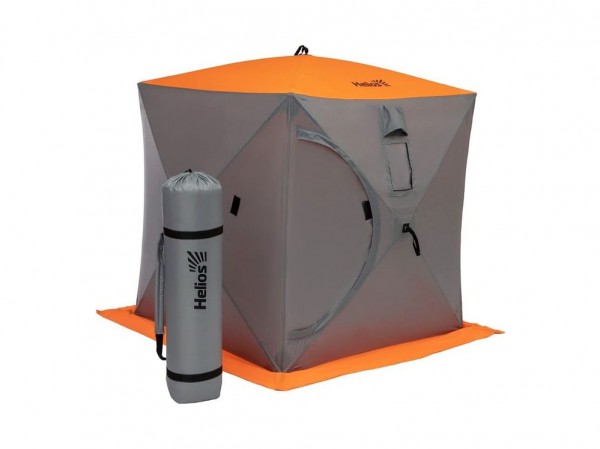 Палатка зимняя Куб 1,5х1,5 orange lumi/gray Helios HS-ISC-150OLG