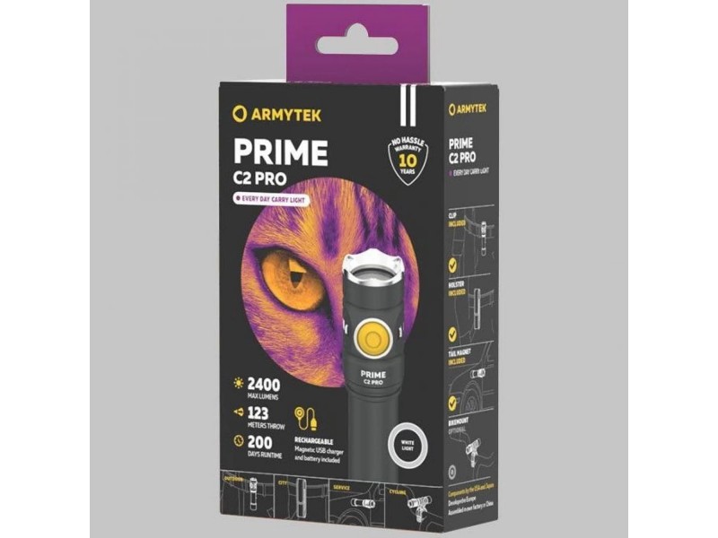 фото Фонарь Armytek PRIME C2 PRO MAGNET USB Теплый свет F08101W