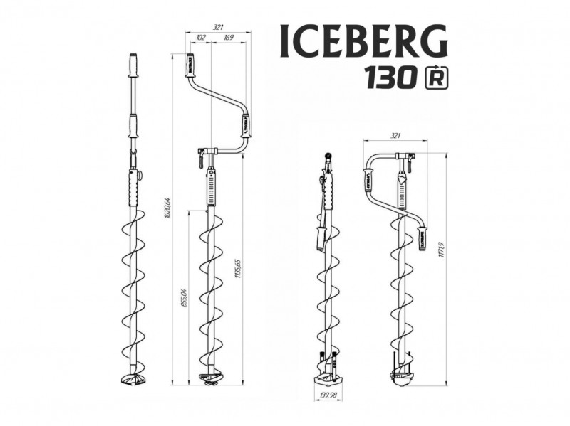фото Ледобур ICEBERG-EURO 130(R)-1300 v3.0 (правое вращениеLA-130RE