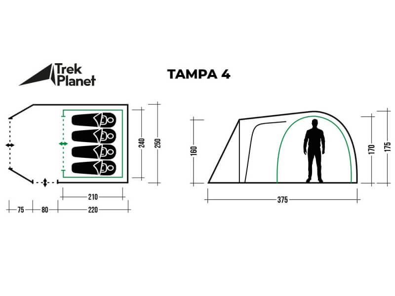 фото Палатка Trek Planet Tampa 4 (70217)