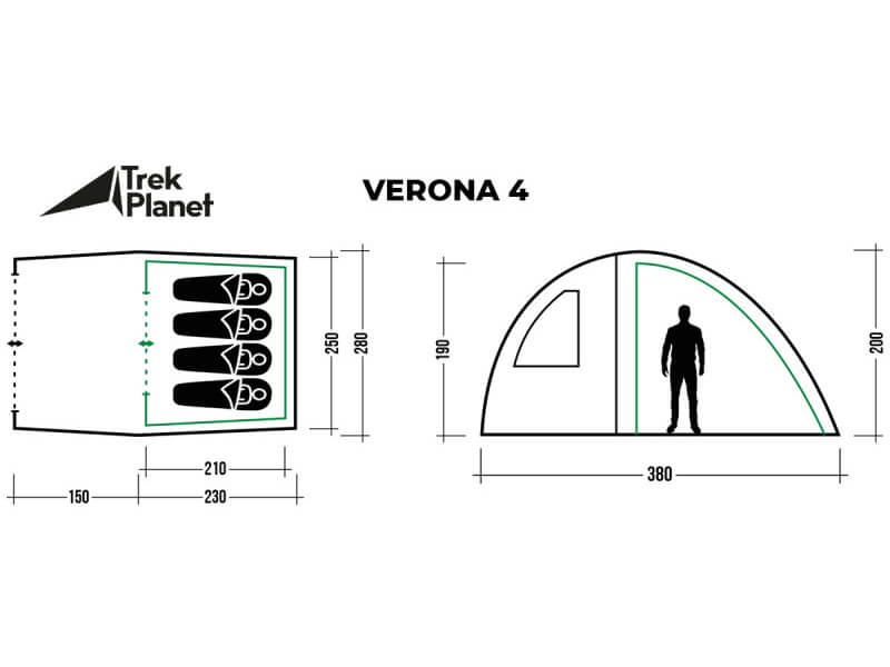 фото Палатка TREK PLANET Verona 4 зеленый